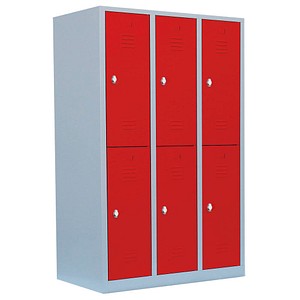 LÜLLMANN Spind lichtgrau, feuerrot 523234, 6 Schließfächer 118,5 x 50,0 x 180,0 cm LÜLLMANN Spind lichtgrau, feuerrot 523234, 6 Schließfächer 118,5 x 50,0 x 180,0 cm von LÜLLMANN