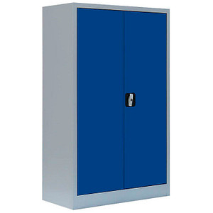 LÜLLMANN Stahlschrank 530291 enzianblau, lichtgrau 80,0 x 38,3 x 120,0 cm, aufgebaut von LÜLLMANN