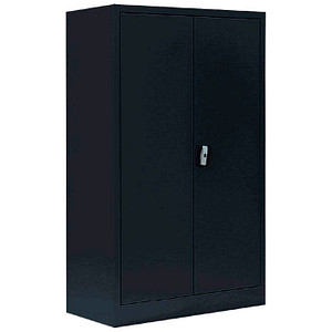 LÜLLMANN Stahlschrank 530299 tiefschwarz 80,0 x 38,3 x 120,0 cm, aufgebaut von LÜLLMANN