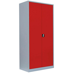 LÜLLMANN Stahlschrank 530354 feuerrot, lichtgrau 92,5 x 50,0 x 195,0 cm, aufgebaut von LÜLLMANN