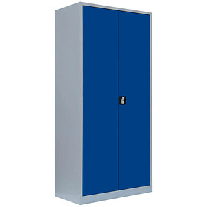 LÜLLMANN Stahlschrank 530361 enzianblau, lichtgrau 92,5 x 60,0 x 195,0 cm, aufgebaut von LÜLLMANN