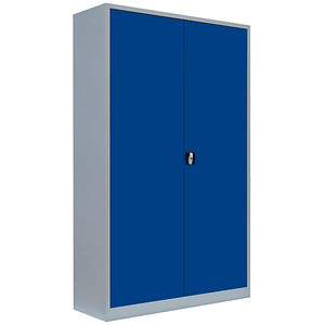 LÜLLMANN Stahlschrank 530371 enzianblau, lichtgrau 120,0 x 42,2 x 195,0 cm, aufgebaut von LÜLLMANN