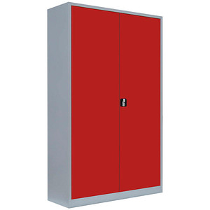 LÜLLMANN Stahlschrank 530384 feuerrot, lichtgrau 120,0 x 60,0 x 195,0 cm, aufgebaut von LÜLLMANN