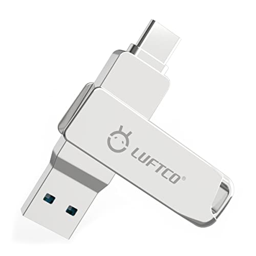 LUFTCO 128 GB Typ-C Flash-Laufwerk 2-in-1 OTG USB 3.2 + USB C Hochgeschwindigkeits-Memorystick mit Schlüsselanhänger Dual Typ C USB Daumen Drive Foto-Stick Jump Drive für Android-Handys, Tablets, PC von LUFTCO