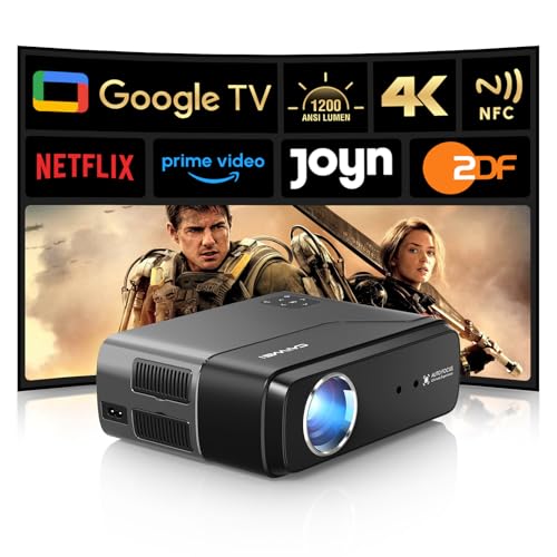 4K Beamer mit Android TV 11.0, 1200 ANSI Smart Beamer 4K Heimkino mit Google Sprachsteuerung NFC Dolby Audio Autofokus Bluetooth Netflix Official Led Tragbarer 4K Projector für Schlafzimmer Outdoor 4K Beamer mit Android TV 11.0, 1200 ANSI Smart Beamer 4K Heimkino mit Google Sprachsteuerung NFC Dolby Audio Autofokus Bluetooth Netflix Official Led Tragbarer 4K Projector für Schlafzimmer Outdoor von LUFVEBUT