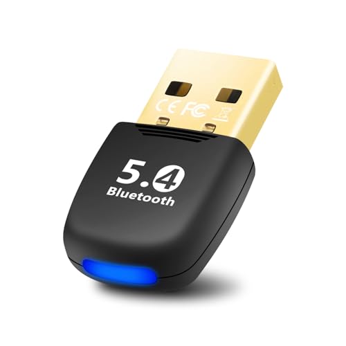 LUIRSAY Bluetooth 5.4 USB Low Latency Adapter für Desktop-PC/Laptop, Plug & Play, Bluetooth-Empfänger mit Windows 11/10/8.1/7 von LUIRSAY