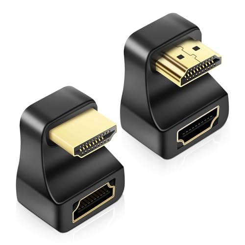 LUIRSAY 2Pcs HDMI 2.1 Winkelstecker, HDMI U Förmig Winkel Display Adapter 8K@60Hz UHD2.1, HD-MI Buchse 180 Grad Winkel für HDTV Laptop Monitor Projektor(1 Vorwärt+1 Rückwärt) von LUIRSAY