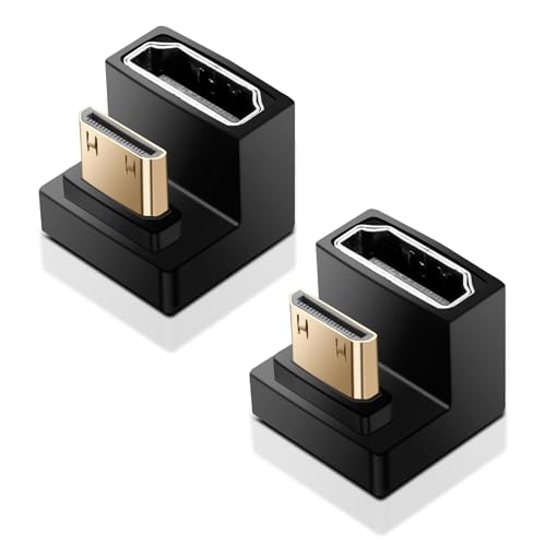 LUIRSAY Mini HDMI auf HDMI Winkel, 2PCS 8K@60Hz, 48Gbps UHD2.1, 180 Grad Adapter für Kamera/Laptop/Tablet/HDTV/Projektor von LUIRSAY