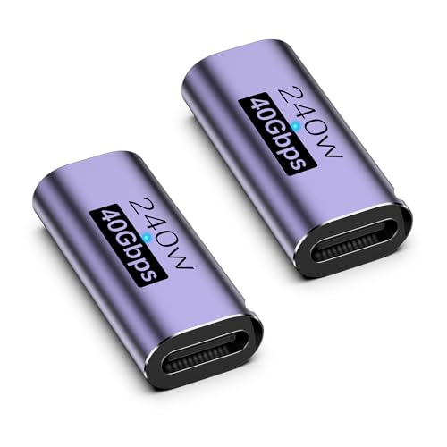 USB C Kupplung, 2PCS USB C Female to Female Verbinder 8K@60Hz 40Gbps, USB C Buchse auf USB C Buchse mit 240W,Thunderbolt 4/3 USB C auf USB C Adapter Kompatibel mit iPhone16/15, iPad, MacBook pro USB C Kupplung, 2PCS USB C Female to Female Verbinder 8K@60Hz 40Gbps, USB C Buchse auf USB C Buchse mit 240W,Thunderbolt 4/3 USB C auf USB C Adapter Kompatibel mit iPhone16/15, iPad, MacBook pro von LUIRSAY