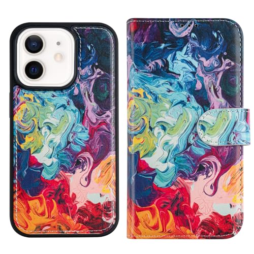LUMARKE Kompatibel mit iPhone 11 Wallet Case – Abnehmbare Flip Folio Cover – RFID-blockierende 4 Kartenfächer Halter – Premium PU-Leder magnetischer Ständer – Schutzhülle 15,5 cm (6,1 Zoll), bunte von LUMARKE