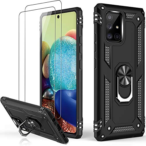 LUMARKE Schutzhülle für Galaxy A71 5G, 5 m, Fallgetestet, Militärqualität, mit Magnetring, Ständer, kompatibel mit KFZ-Halterung, Schutzhülle für Samsung Galaxy A71 5G, Schwarz von LUMARKE