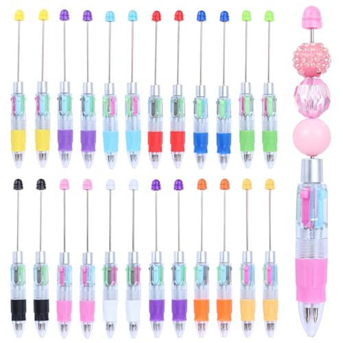 24-teiliges Perlenstift-Set, 4-in-1-Design mit transparentem Schaft, bequemer Griff, mehrfarbige Tinte, für jede Veranstaltung von LUMINFLY