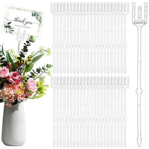 240 Stück Blumen-Kartenhalter, 24,1 cm, transparenter Kunststoff, für Blumensträuße und besondere Anlässe 240 Stück Blumen-Kartenhalter, 24,1 cm, transparenter Kunststoff, für Blumensträuße und besondere Anlässe von LUMINFLY