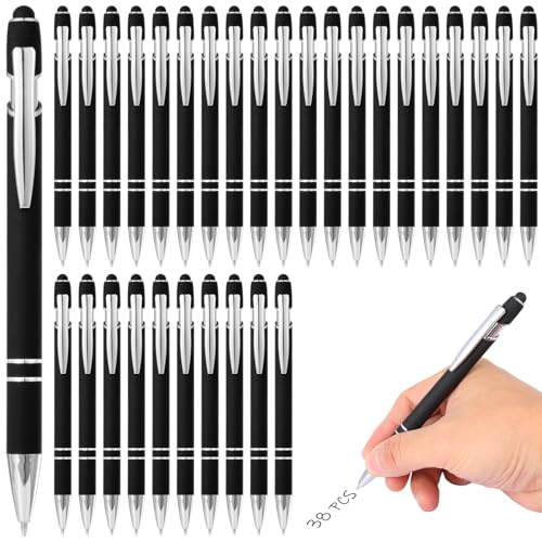 38-teilige schwarze Metallstifte mit Stylus-Spitzen, einziehbarer Kugelschreiber für Multi-Screen-Anwendung, Silikon- und Aluminiumkonstruktion, ideal für Geschäfte 38-teilige schwarze Metallstifte mit Stylus-Spitzen, einziehbarer Kugelschreiber für Multi-Screen-Anwendung, Silikon- und Aluminiumkonstruktion, ideal für Geschäfte von LUMINFLY