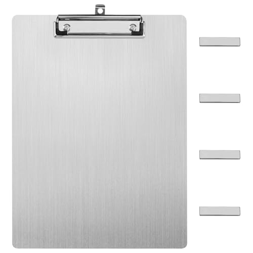 Klemmbrett aus Edelstahl, A4-Größe mit 4 Magnetstreifen, Fingerabdruckresistent, Schreiben, ideal für Kühlschrank und Büro Klemmbrett aus Edelstahl, A4-Größe mit 4 Magnetstreifen, Fingerabdruckresistent, Schreiben, ideal für Kühlschrank und Büro von LUMINFLY