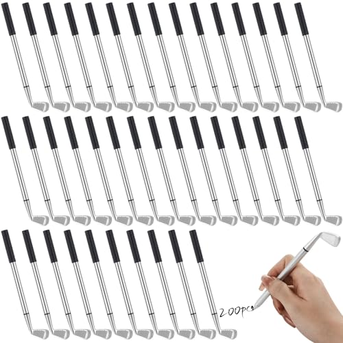 Mini-Golfschläger-Kugelschreiber, 1,0 mm, schwarze Tinte, ideal für Büro, Schule und Souvenirs, 200 Stück Mini-Golfschläger-Kugelschreiber, 1,0 mm, schwarze Tinte, ideal für Büro, Schule und Souvenirs, 200 Stück von LUMINFLY