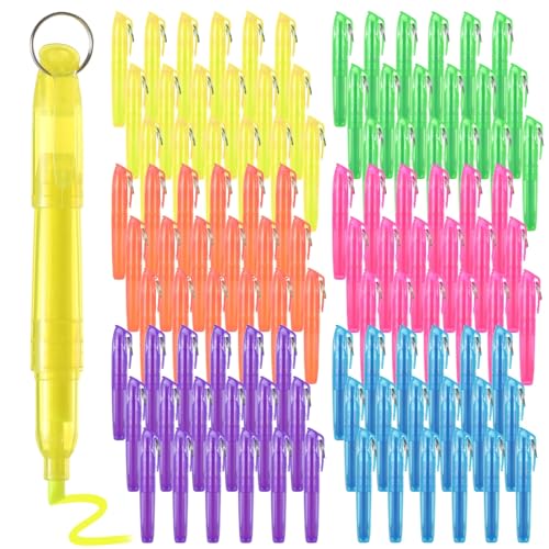 Mini-Textmarker mit Schlüsselringen, 6 fluoreszierende Farben, Flüssigtintenmarker für Studenten, Lehrer, Büro, kompakte Farbstifte zum Hervorheben von Notizen, 108 Stück Mini-Textmarker mit Schlüsselringen, 6 fluoreszierende Farben, Flüssigtintenmarker für Studenten, Lehrer, Büro, kompakte Farbstifte zum Hervorheben von Notizen, 108 Stück von LUMINFLY