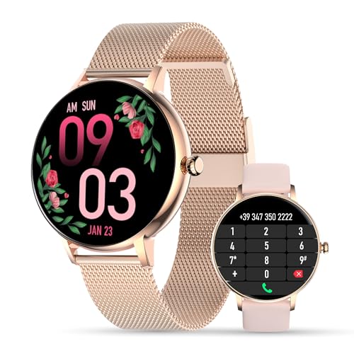 LUNIQUESHOP LSCALL Smartwatch mit Telefonfunktion und Sprachassistent | Damen Uhr| Aktivitätsarmband |SpO2|Blutdruck| 2 Armbänder | 1.7'' |Fitnessuhr mit Whatsapp iOS Android Roségold LUNIQUESHOP LSCALL Smartwatch mit Telefonfunktion und Sprachassistent | Damen Uhr| Aktivitätsarmband |SpO2|Blutdruck| 2 Armbänder | 1.7'' |Fitnessuhr mit Whatsapp iOS Android Roségold von LUNIQUESHOP