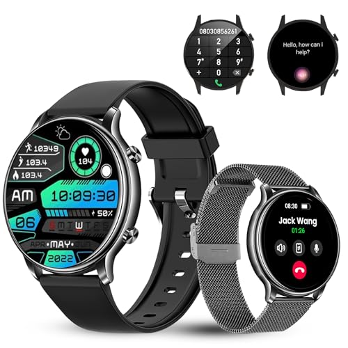 LUNIQUESHOP LSWATCH Smartwatch Herren mit Telefonfunktion 1.6 Zoll HD Temperatur, Blutsauerstoff, Spannung Herzfrequenz Schrittzähler Pulsmesser Schlafmonitor SPO2, 2 Armbänder iOS Android Schwarz LUNIQUESHOP LSWATCH Smartwatch Herren mit Telefonfunktion 1.6 Zoll HD Temperatur, Blutsauerstoff, Spannung Herzfrequenz Schrittzähler Pulsmesser Schlafmonitor SPO2, 2 Armbänder iOS Android Schwarz von LUNIQUESHOP