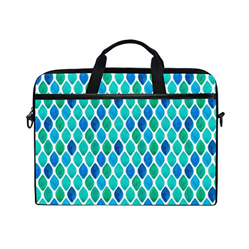 LUNLUMO Abstraktes Cyan-Rautenmuster, 38,1 cm (15 Zoll) Laptop- und Tablet-Tasche, langlebig, für Business/Uni/Damen/Herren von LUNLUMO