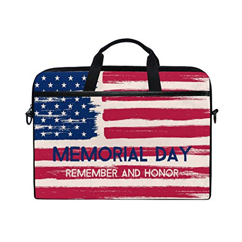 LUNLUMO Amerikanische Flagge Memorial Day 38,1 cm (15 Zoll) Laptop- und Tablet-Tasche, strapazierfähig, für Business/Uni/Damen/Herren von LUNLUMO
