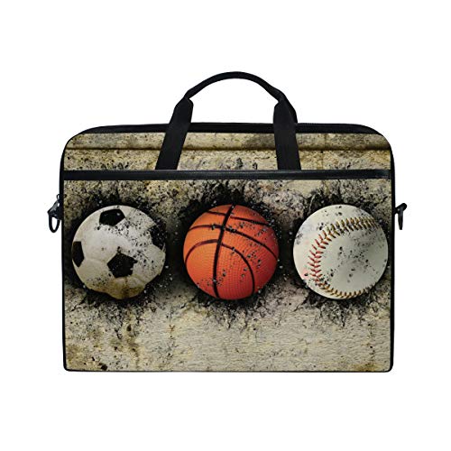 LUNLUMO Basketball eingebettet in Ziegelmauer Muster 38,1 cm (15 Zoll) Laptop- und Tablet-Tasche, strapazierfähige Tablet-Hülle für Business/Uni/Damen/Herren von LUNLUMO