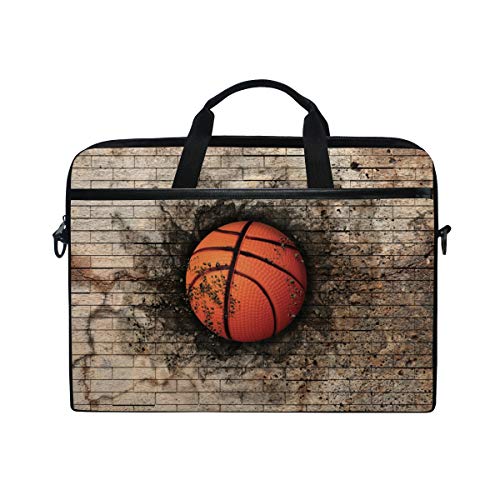 LUNLUMO Basketball eingebettet in Ziegelstein Wandbild 15 Zoll Laptop und Tablet Tasche Durable Tablet Sleeve für Business/College/Damen/Herren von LUNLUMO