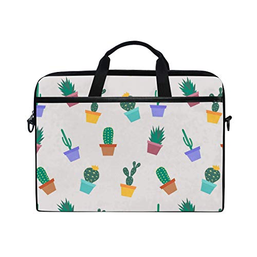 LUNLUMO Cartoon Kaktus Blumen Topfmuster 15 Zoll Laptop und Tablet Tasche Durable Tablet Sleeve für Business/College/Damen/Herren von LUNLUMO