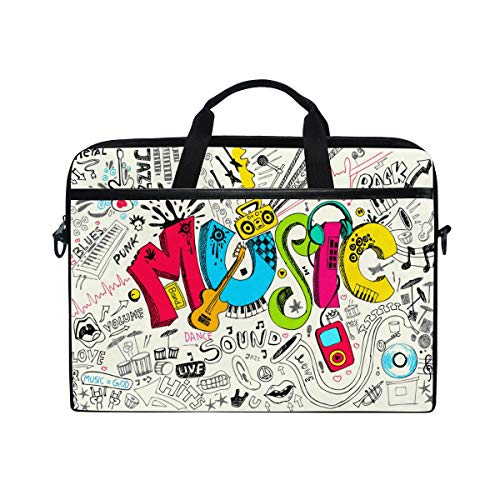 LUNLUMO Music Doodle Laptop- und Tablet-Hülle für 38,1 cm (15 Zoll), strapazierfähig, für Business/College/Damen/Herren von LUNLUMO