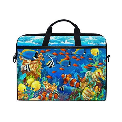 LUNLUMO Under Water Fishes 38,1 cm (15 Zoll) Laptop- und Tablet-Tasche, strapazierfähig, für Business/Uni/Damen/Herren von LUNLUMO