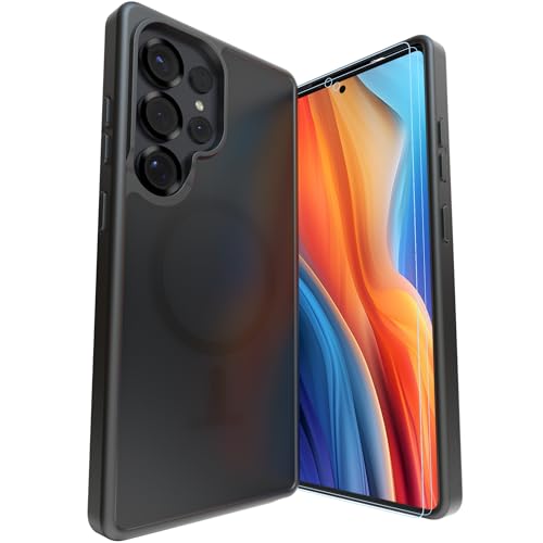 LUNOVATE Magnetische stoßfeste Schutzhülle für Samsung S25 Ultra, 4,6 m, militärische Schutzhülle, Anti-Rutsch-Textur, durchscheinende matte Handyhülle mit 2 Displayschutzfolien für Samsung Galaxy S25 LUNOVATE Magnetische stoßfeste Schutzhülle für Samsung S25 Ultra, 4,6 m, militärische Schutzhülle, Anti-Rutsch-Textur, durchscheinende matte Handyhülle mit 2 Displayschutzfolien für Samsung Galaxy S25 von LUNOVATE