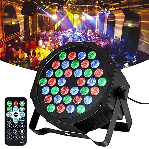 36 LED 1w Scheinwerfer Par Strahler,Lunsy Partylicht 7 Beleuchtung Modi Bühnenbeleuchtung Flexible Fernbedienung DMX Steuerung für DJ Disco Party Show Bar Halloween Weihnachten von LUNSY