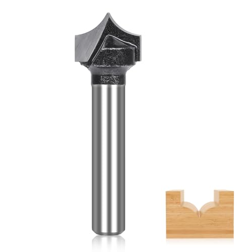 LUNYEE 1/4-Zoll-Schaftspitzen-Fräser-Bit, 1,27 cm Schnittdurchmesser, 2 Rillenspitzen, runde Oberfräsen-Bits, Hartmetallspitze, Gravur-Bit, CNC-Holzbearbeitungswerkzeuge LUNYEE 1/4-Zoll-Schaftspitzen-Fräser-Bit, 1,27 cm Schnittdurchmesser, 2 Rillenspitzen, runde Oberfräsen-Bits, Hartmetallspitze, Gravur-Bit, CNC-Holzbearbeitungswerkzeuge von LUNYEE