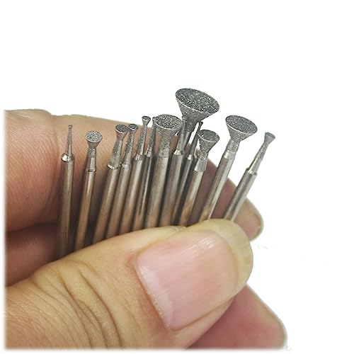 Luo ke 13-teiliges Diamant-Frässtift-Set, dreieckig, 3/32 Zoll Schaft, Steinschnitz-Bits für rotierende Werkzeuge von LUO KE
