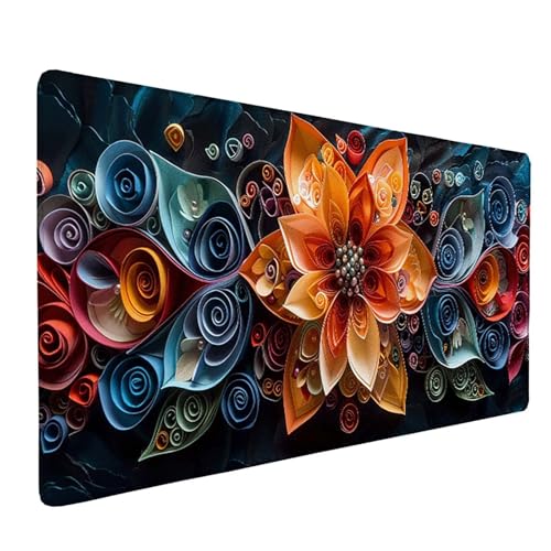 Schreibtischunterlage Blau Mauspad XXL 1500 x 800 x 3 mm, Mousepad Lilie Gaming Mauspad Wassxerdicht Anti-Rutsch Mouse Pad Vernähte Kanten Gaming Zubehör für PC, Laptop, Büro, Zuhause -ly2505X2 Schreibtischunterlage Blau Mauspad XXL 1500 x 800 x 3 mm, Mousepad Lilie Gaming Mauspad Wassxerdicht Anti-Rutsch Mouse Pad Vernähte Kanten Gaming Zubehör für PC, Laptop, Büro, Zuhause -ly2505X2 von LUOLYYEI