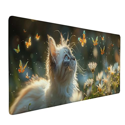 Schreibtischunterlage Gelb Mauspad XXL 1500 x 800 x 3 mm, Mousepad Katze Gaming Mauspad Wassxerdicht Anti-Rutsch Mouse Pad Vernähte Kanten Gaming Zubehör für PC, Laptop, Büro, Zuhause -ly25056H Schreibtischunterlage Gelb Mauspad XXL 1500 x 800 x 3 mm, Mousepad Katze Gaming Mauspad Wassxerdicht Anti-Rutsch Mouse Pad Vernähte Kanten Gaming Zubehör für PC, Laptop, Büro, Zuhause -ly25056H von LUOLYYEI