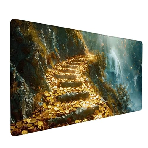 Schreibtischunterlage Gelb Mauspad XXL 1500 x 800 x 3 mm, Mousepad Mond Gaming Mauspad Wassxerdicht Anti-Rutsch Mouse Pad Vernähte Kanten Gaming Zubehör für PC, Laptop, Büro, Zuhause -ly250556Q9F Schreibtischunterlage Gelb Mauspad XXL 1500 x 800 x 3 mm, Mousepad Mond Gaming Mauspad Wassxerdicht Anti-Rutsch Mouse Pad Vernähte Kanten Gaming Zubehör für PC, Laptop, Büro, Zuhause -ly250556Q9F von LUOLYYEI