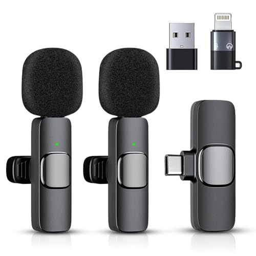 Wireless Bluetooth Mini Mikrofon, Lavalier Mikrofon, Plug and Play, geeignet für verschiedene Mobiltelefone, Pads und Computer, geeignet für Live-Übertragung, Videoaufzeichnung und Online Unterricht von LUPATDY