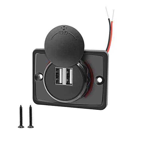 USB Steckdose 12V, USB Dose Auto, 12V USB Steckdose Camper, USB Dose 12V Auto, Dual 3.1A USB A Steckdose Wasserdicht, für Auto Wohnwagen Motorrad LKW Boot(1 Stücke) von LURICO
