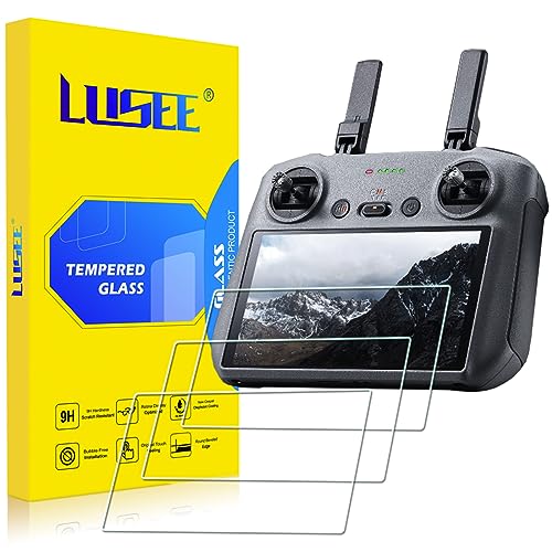 LUSEE Schutzfolie für DJI RC 2 Fernbedienung Displayschutzfolie,(3 Stück) RC2 Panzerfolie Displayschutz für DJI Air 3 / DJI Mini 4 Pro HD Anti- Kratzer Glas Controller Zubehör von LUSEE