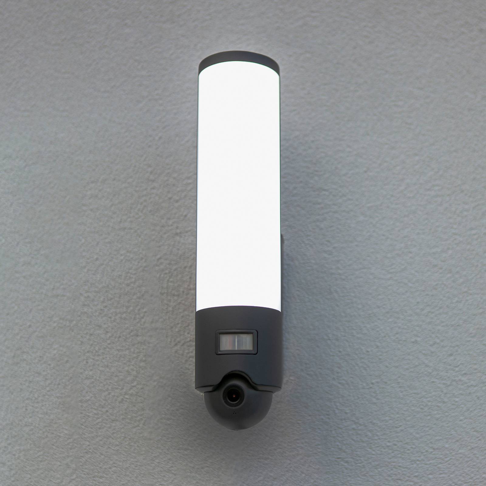 LED-Außenwandleuchte Elara schwarz Kamera von LUTEC connect