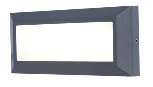 LED-Außenwandleuchte Helena aus Aluminium, moderne Wandlampe in anthrazit, für div. Eingangsbereiche, Mauer, Garten, Einfahrt, 10.5W, 4000Kelvin, 400 Lm von LUTEC