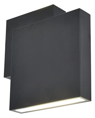 LED Außenwandleuchte Rialto, moderne Wandlampe aus Aluminium in Mattschwarz, Außenlampe mit verstellbarem Lichtstrahl,850 Lumen, 3000 Kelvin, vielseitige Wandleuchte mit Up- & Down-Effekt LED Außenwandleuchte Rialto, moderne Wandlampe aus Aluminium in Mattschwarz, Außenlampe mit verstellbarem Lichtstrahl,850 Lumen, 3000 Kelvin, vielseitige Wandleuchte mit Up- & Down-Effekt von LUTEC
