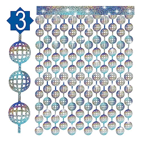 3stk Discokugel Vorhang, 2 x 1 m Kugelvorhang Disco-Kugel-Vorhang-Hintergrund Disco-Party-Dekoration für Disco-Junggesellenabschied Geburtstag Silvester von LUTER