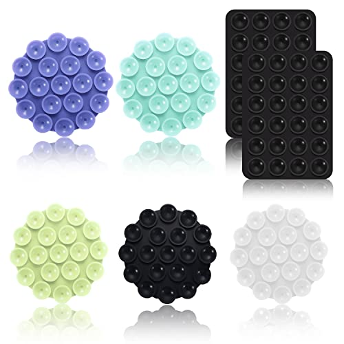 7 Stück Silikon Saugnapf Handyhalter, Vielseitig Einsetzbar Selbstklebende Saugnapf Handyhülle Handy Saugnapfhalterung Saugnapfmatte für Mobile Stromversorgung Handys (2 Stile) von LUTER