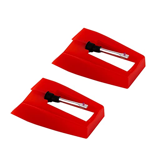 LUTER 2 Stück Nadel für Plattenspieler Plattenspieler Nadel Plattenspielernadeln Plattenspieler Stift Plattenspieler Nadel Ersatzzubehör für Schallplattenspieler (Rot) von LUTER