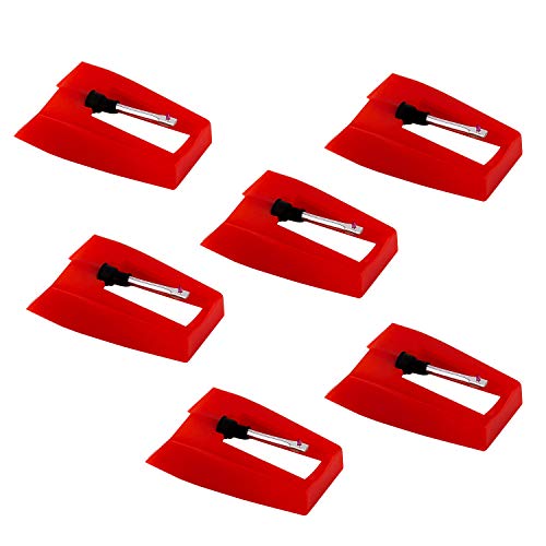 LUTER 6 Stück Nadel für Plattenspieler - Plattenspieler Nadel Plattenspielernadeln Plattenspieler Stift Plattenspieler Nadel Ersatzzubehör für Schallplattenspieler - Rot von LUTER