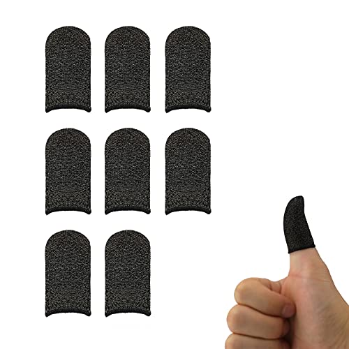 Luter 8Pcs Fingerhülse Spiele Anti-Schweiß und Rutschig Fingerhülsen Mobile Silberfaser Hohe Empfindlichkeit Atmungsaktiv Fingerhandschuhe Für Spielwettbewerb von LUTER