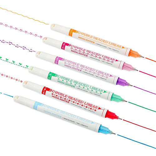 LUTER Curve Textmarker Set, 6 Stück Farbig Feine Spitzen Doppelseitiger Curve Highlighter Pen Set mit Verschiedenen Kurvenformen für Journaling Scrapbooking Malen Notizen Studenten LUTER Curve Textmarker Set, 6 Stück Farbig Feine Spitzen Doppelseitiger Curve Highlighter Pen Set mit Verschiedenen Kurvenformen für Journaling Scrapbooking Malen Notizen Studenten von LUTER