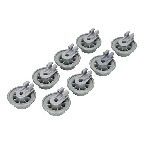 8x Korbrollen Set mit Rollenhalter Geschirrspüler Spülmaschine Unterkorb für Bosch Siemens 00611475 611475 Küppersbusch 436718 von LUTH Premium Profi Parts